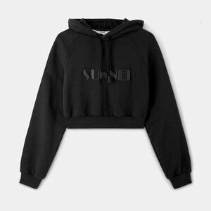 Sunnei Long Sleeve Cropped Hoodie